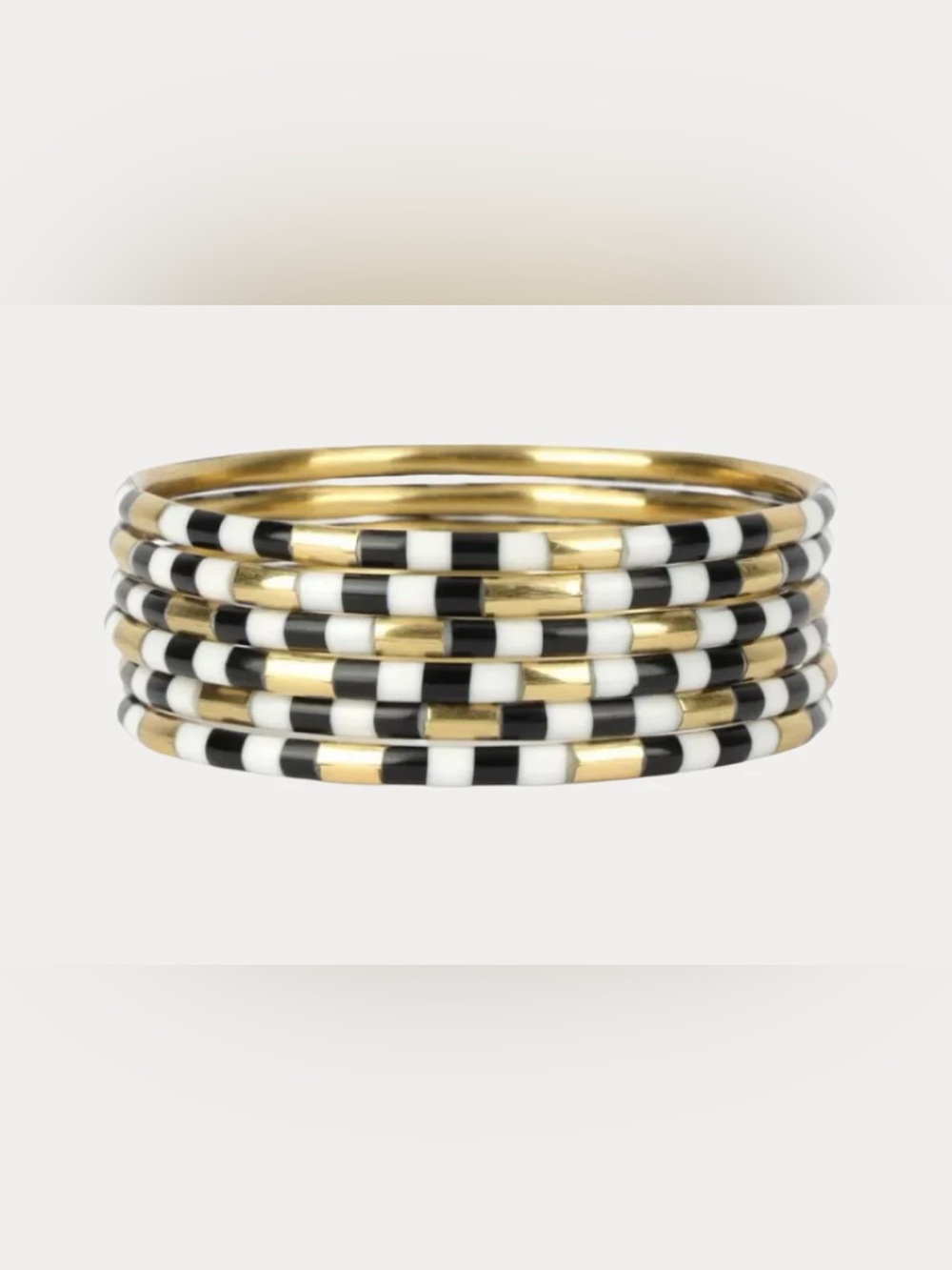 Budhagirl Black/White Veda Stackable Bangle Set